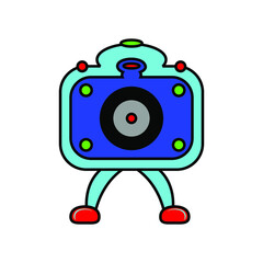camera character cartoon free vector illustration icon