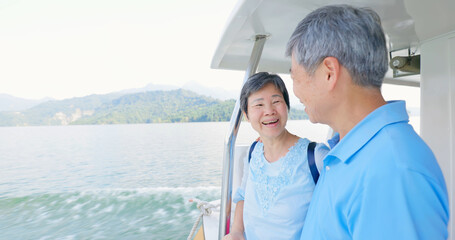 elder couple on boat