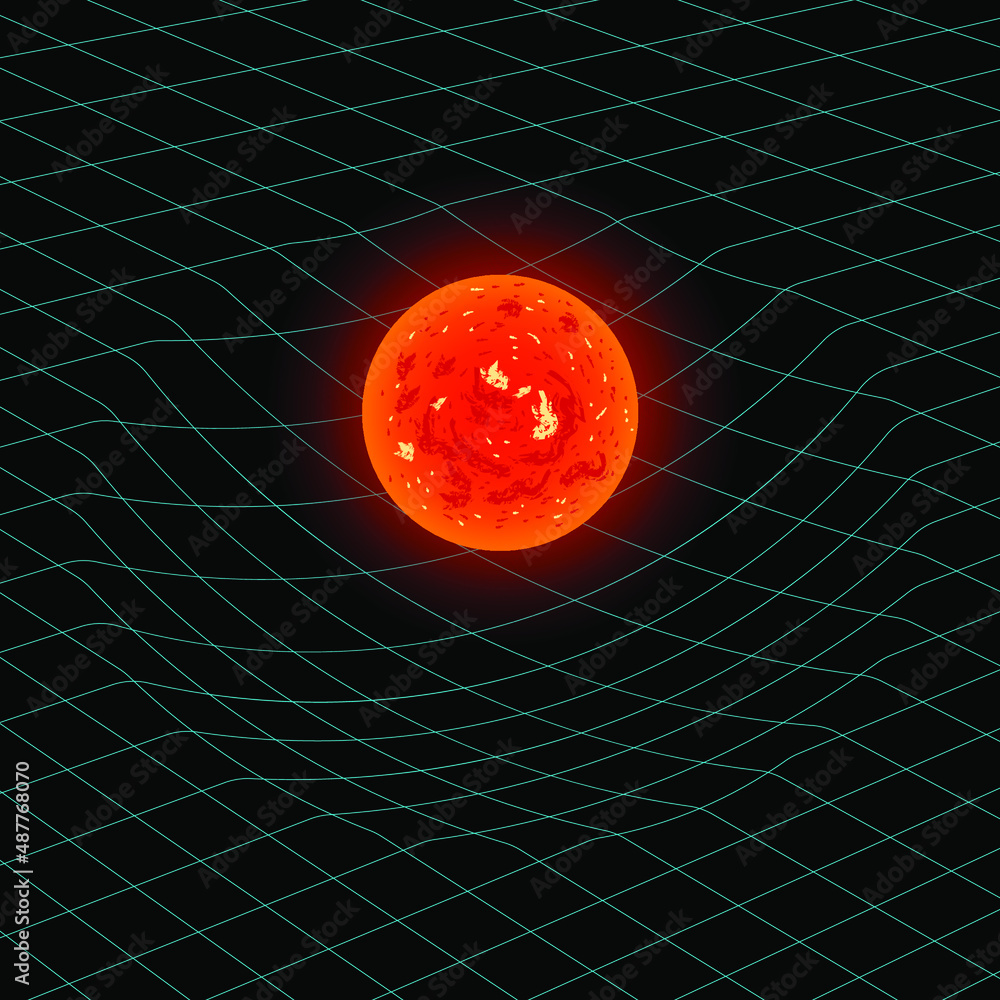 Canvas Prints massive object distorts spacetime, two-dimensional model of gravity, vector illustration