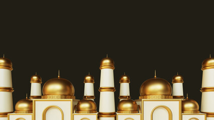 Ramadan kareem greetings background with decorative mosque, realistic 3d Islamic