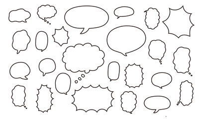 手描きの吹き出し素材セット