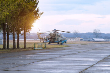 Fototapeta premium base of helicopters