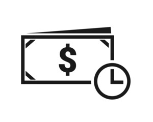 Time money icon. Vector illustration