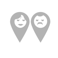 Obraz premium Label icons, male and female, concept icons on white background, vector illustration