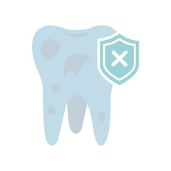 unhealthy tooth icon, on a white background, vector illustration