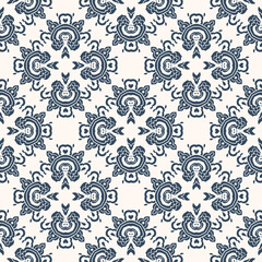 Black and white seamless pattern with arabesques