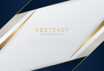Abstract template dark blue luxury .premium background with luxury triangles .pattern and gold lighting lines on .background white.Luxury and elegant .design. Vector illustration
