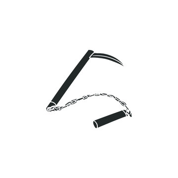 recommend clip art: Kusarigama Icon Silhouette Illustration. Asia Weapon Ninja Vector Graphic Pictogram Symbol Clip Art. Doodle Sketch Black Sign.