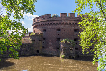 Fototapeta na wymiar exterior of old fortification Der Wrangel in Kaliningrad