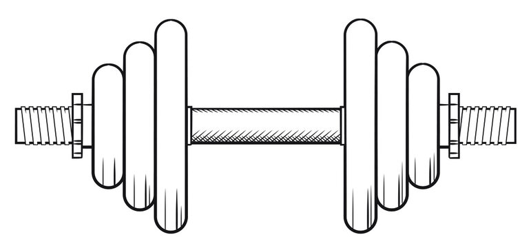 Dumbbell - stock illustration of training gym equipment.