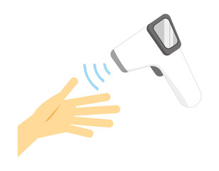 体温計　非接触体温計  ベクターイラスト