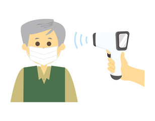 体温計　非接触体温計  ベクターイラスト