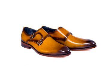 Brown shoes  isolated on white background.copy space