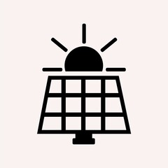 Solar enegy icon vector. Linear style sign for mobile concept and web design. Solar energy symbol illustration. Pixel vector graphics - Vector