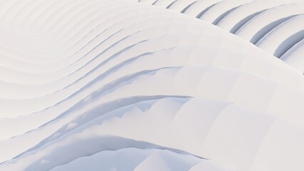 3d render futuristic architecture background white curved surface