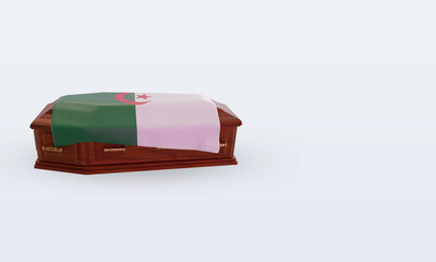 3d coffin Algeria flag rendering left view