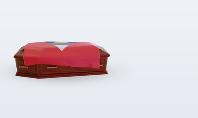 3d coffin Antigua and Barbuda flag rendering left view