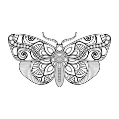vector butterfly black and white element line art print design