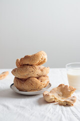 Homemade pastry breakfast with milk