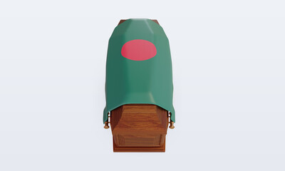 3d coffin Bangladesh flag rendering front view