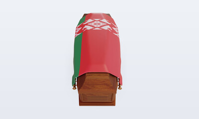 3d coffin Belarus flag rendering front view