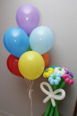 colorful balloons on the table