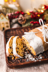 christmas cake on a plate