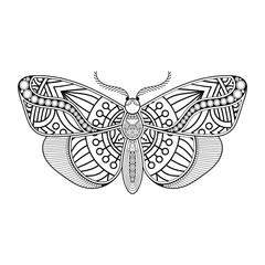 vector butterfly black and white element line art print design