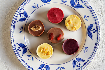 Healthy raw vegan no-bake Christmas cookies, top view