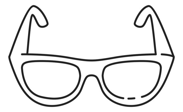 Glasses icon. Cute woman accessories in line style