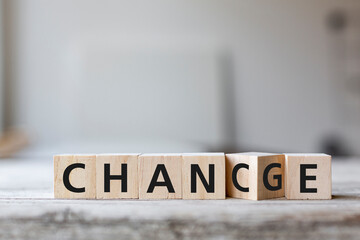 Chance or Change wording on wooden cubes