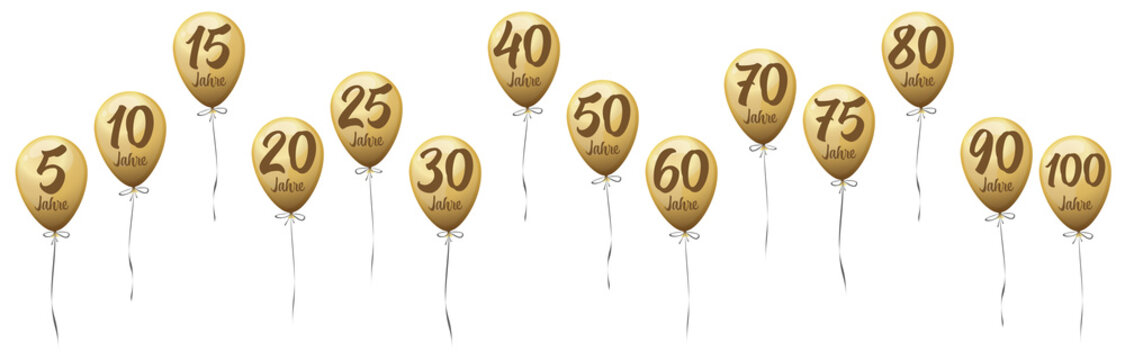 golden jubilee balloon collection 5 to 100 years