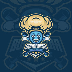 Bomb Mascot Logo Design Illustration For Baseball Club