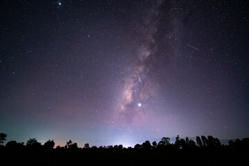 Fototapeta na wymiar Milky way dark sky and starry loop. Milky way night sky and star.