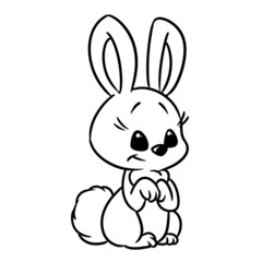 Fototapeta na wymiar Rabbit small illustration cartoon contour line