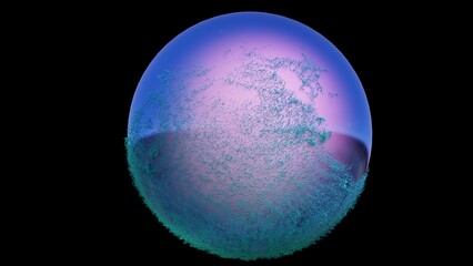 Obraz na płótnie Canvas Magic ball isolated on black. Glint sphere. Bright border. Magic portal. Energy ball. 3D illustration