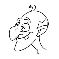 Portrait man face illustration cartoon contour line