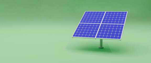 Solar panel concept 3d illustration isolated on background