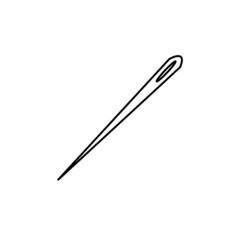 Drawing of needle for sewing. Vector illustration