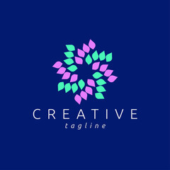 Obraz premium Abstract floral flat logo design