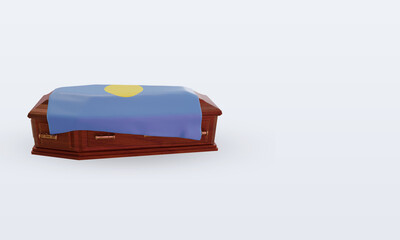 3d coffin Palau flag rendering left view