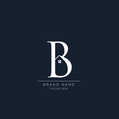 Minimalist creative letter B incorporates with the house logo.