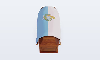3d coffin San Marino flag rendering front view