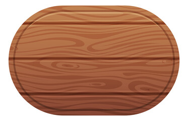 Oval wooden plate in retro style. Plywood panel