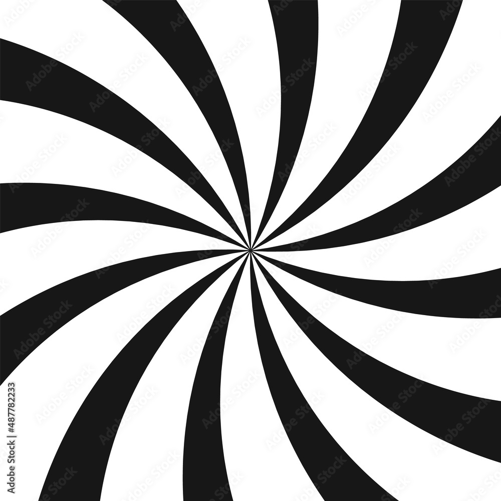 Poster black twirl lines. curve rotating effect background
