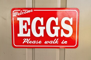 A Sign Advertising Eggs for Sale at a Local Farm