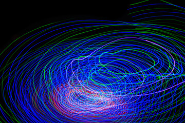 abstract light trails in the night