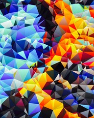 Fototapeta premium Abstract Colorful Geometrical Artwork,Abstract Graphical Art Background Texture,Modern Conceptual Art,Synthwave Aesthetic Poster Print, 3D Rendering