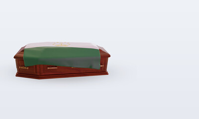 3d coffin Tajikistan flag rendering left view