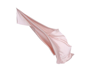 Beautiful delicate light pink silk on white background